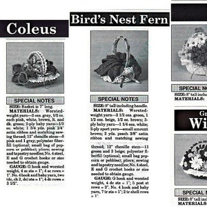 Vintage Crochet Patterns Fancy Flower and Plant Baskets PDF Instant Digital Download Realistic Floral Basket Amigurumi 5 Designs 10 Ply zdjęcie 4