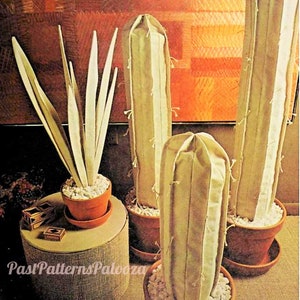 Vintage Sewing Pattern Large Canvas Fabric Cactus Potted Plants Faux Cacti Soft Sculpture Decor PDF Instant Digital Download 2-4 Feet Tall
