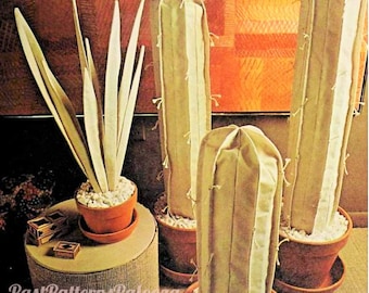 Vintage Sewing Pattern Large Canvas Fabric Cactus Potted Plants Faux Cacti Soft Sculpture Decor PDF Instant Digital Download 2-4 Feet Tall