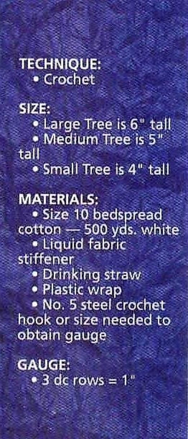 Vintage Thread Crochet Pattern 4-6" Mini Lacy White Christmas Trees 3 Sizes PDF Instant Digital Download Triple Picot Holiday Centerpiece B2 imagen 2