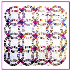 Vintage Sewing Pattern Double Wedding Ring Quilt Antique Patchwork PDF Instant Digital Download c. 1920 Classic Traditional Design
