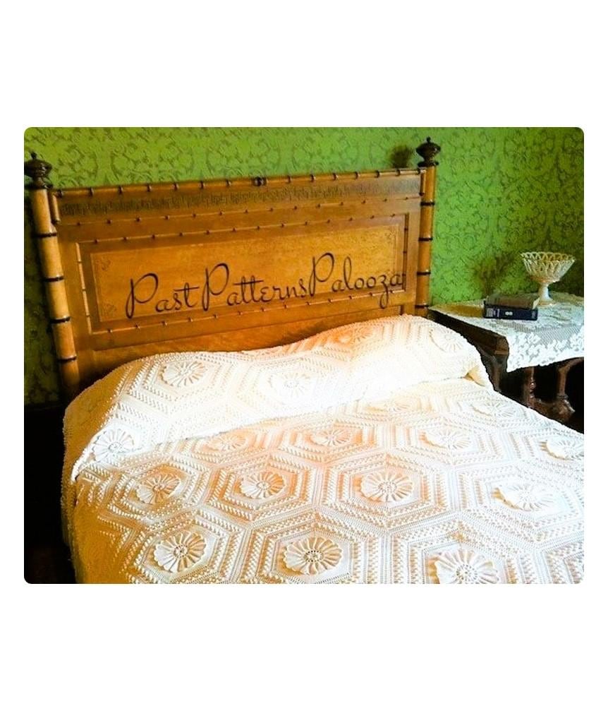 フランスアンティーク♡ヴィンテージレースクロシェ編みベッドカバー