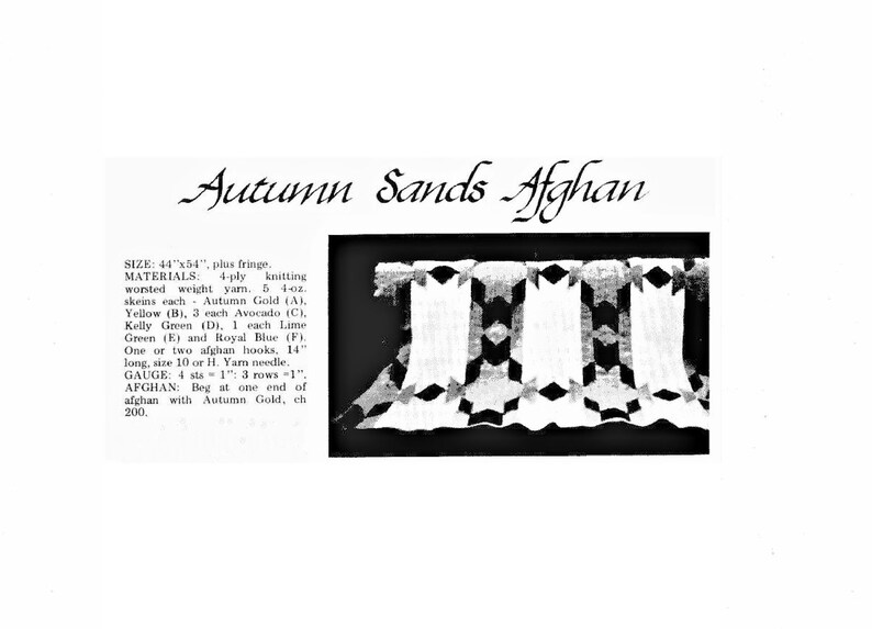 Vintage Crochet Pattern Indian Sands Stars Navajo Afghan Blanket PDF ...