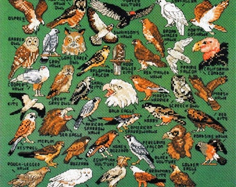 Vintage Cross Stitch Patterns Mini Birds of Prey Motifs PDF Instant Digital Download Miniature Owls Hawks Falcons Embroidery Designs 1-3" A1