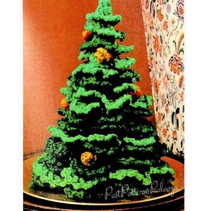 Vintage Crochet Pattern 12&quot; Mini Pine Christmas Table Tree PDF Instant Digital Download Pinecone Tree Tabletop Centerpiece 10 Ply B2