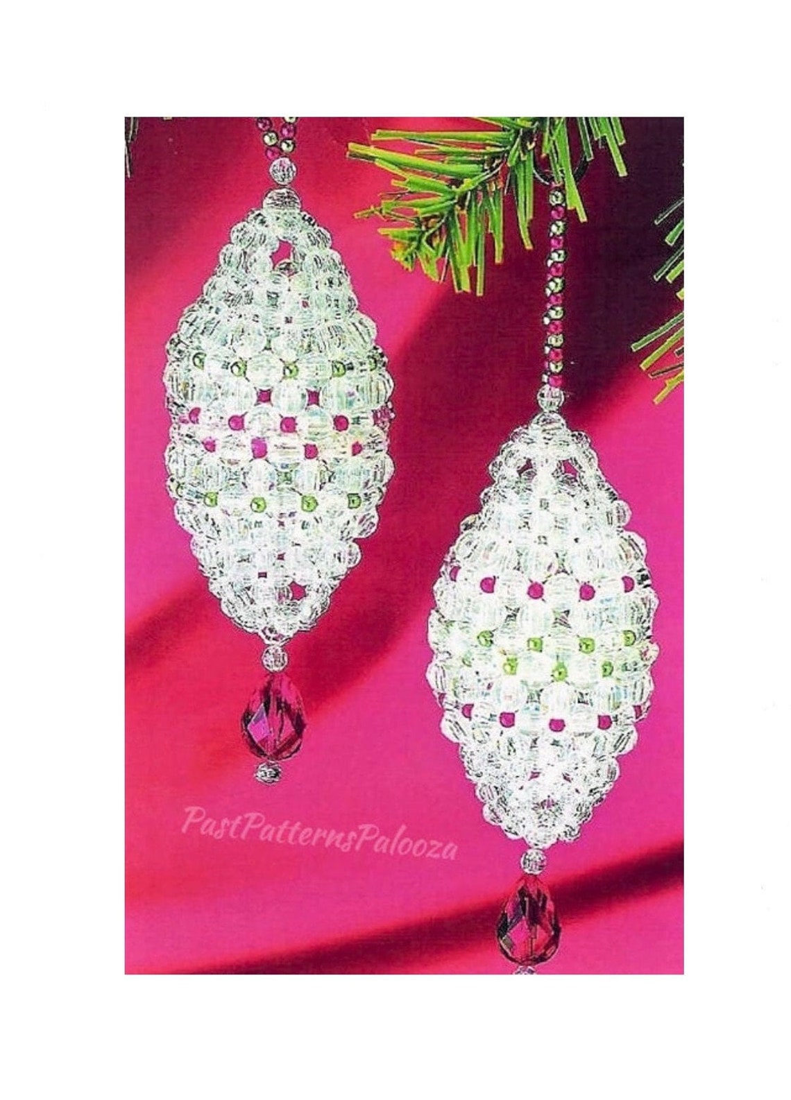 Vintage Christmas Beading Pattern Hanging Beaded Droplet Ornaments PDF ...