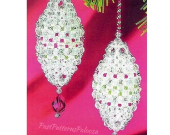 Vintage Christmas Beading Pattern Hanging Beaded Droplet Ornaments PDF Instant Digital Download Holiday Tree Trim Craft