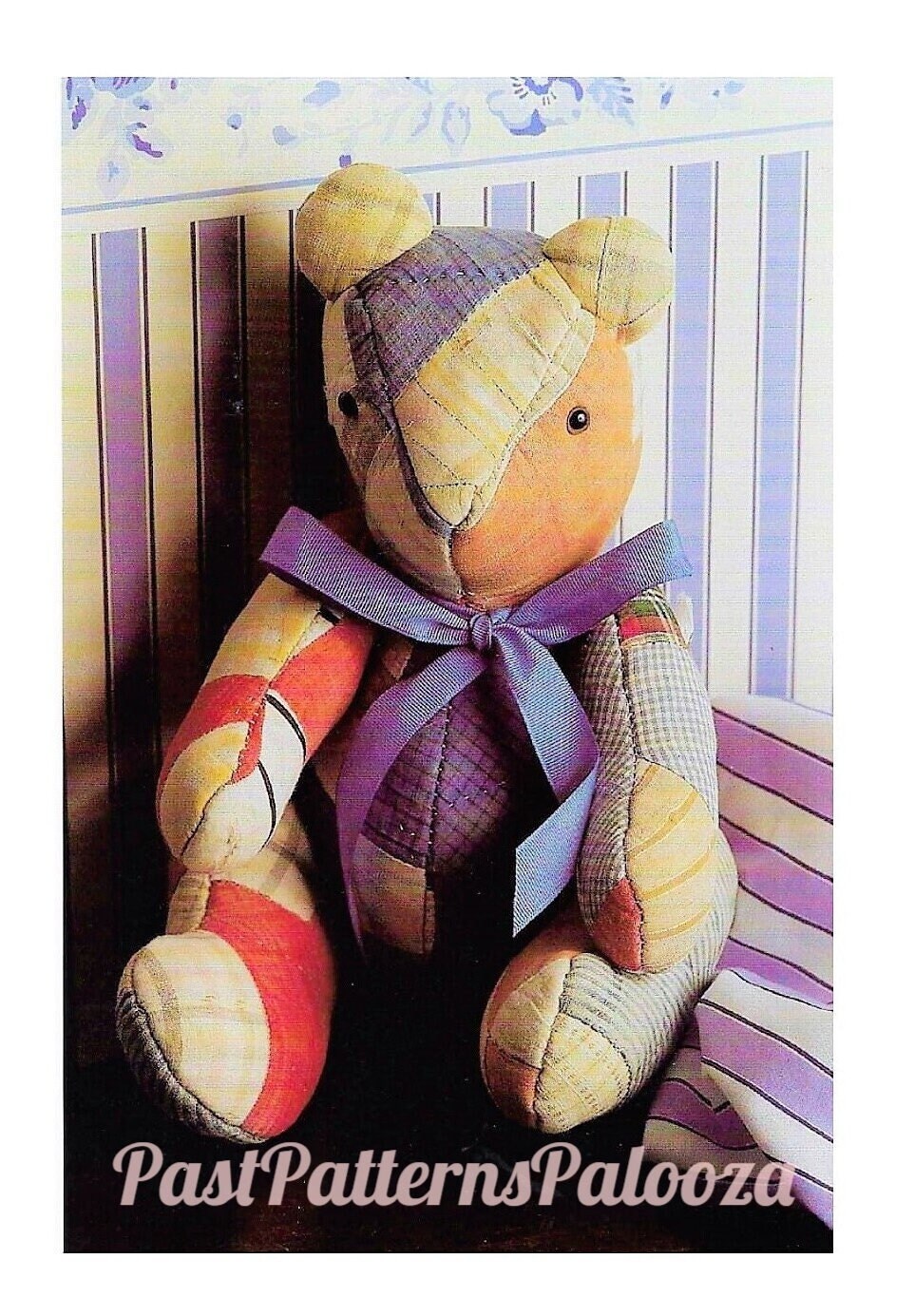 Vintage Sewing Pattern 15" Patchwork Fabric Memory Bear Jointed ...