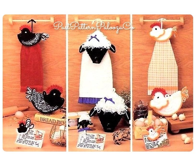 Vintage Country Chicken, Sheep, and Lamb Kitchen Set Pattern