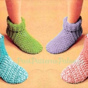 Vintage Crochet Patterns Easy Quick Simple Family Slipper Socks PDF Instant Digital Download Retro Womens Mens Childrens House Socks