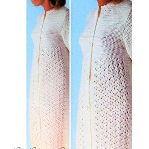 Crocheted Dressing Robe Pattern Vintage Crochet Pattern Womens Maxi Dressing Gown Robe PDF Instant ...