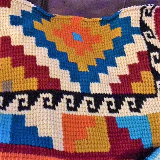 Vintage Crochet Geometric Indian Afghan Pattern PDF Instant Digital ...