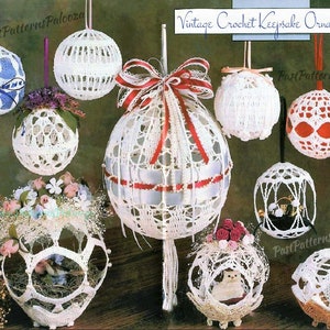 Vintage Thread Crochet Pattern Lacy Victorian Keepsake Ornaments PDF Instant Digital Download Cotton Heirloom Window or Tree Trim