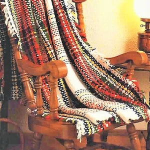 Vintage Crochet Pattern Tartan Plaid Blanket Afghan PDF Instant Digital Download Fringe Throw Lapghan 48x78 10 Ply