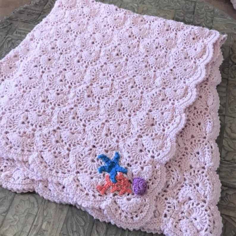 Vintage Crochet Pattern Swirling Wavy Shells Wave Afghan PDF Instant ...