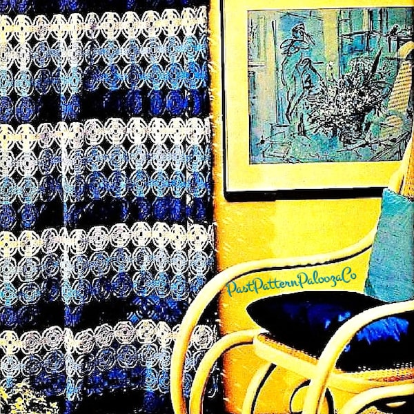 Vintage Thread Crochet Pattern Lace Curtains Granny Circle Motif Door or Window PDF Instant Digital Download Boho Home Decor