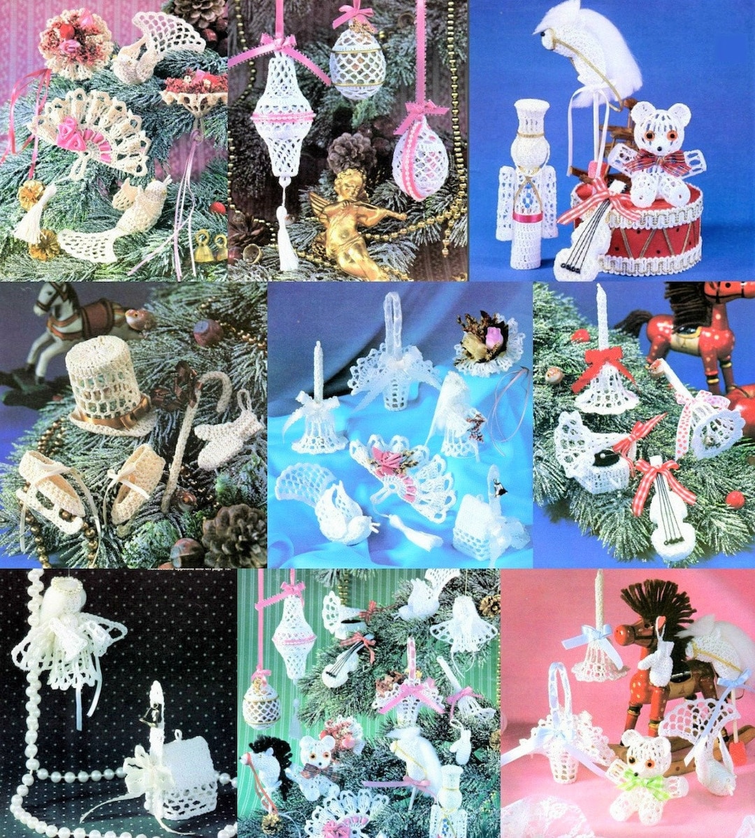Vintage Crochet Patterns Thread Lace Victorian Ornaments Christmas Tree ...