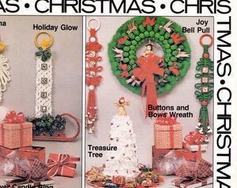 Vintage Christmas Macrame Patterns ALL Different Holiday Knots Projects PDF Instant Digital Download Wall Hangings Decor