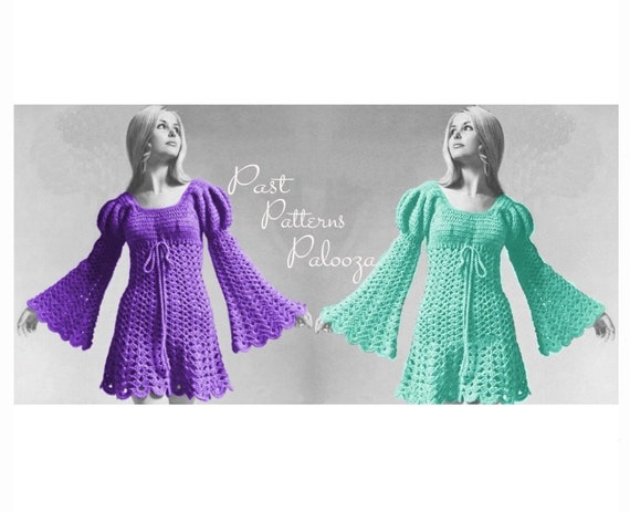 bfdsgwq womens crochet vintage dresses Womens crochet dress long and short lengths vintage crochet pattern pdf INSTANT download 1970s pattern only English only