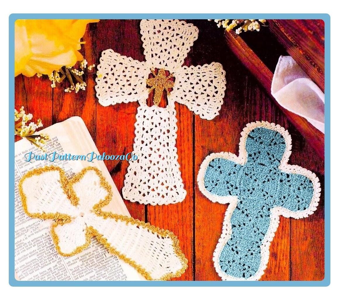 30 Cross Crochet Patterns: Elegant, Meaningful Designs for Bookmarks, Afghans, and Gifts 15 Vintage Crochet Pattern 5" Holy Cross Bookmarks In 3