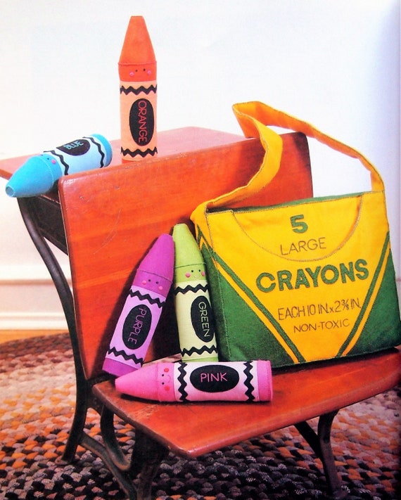 Vintage Sewing Pattern Jumbo Crayons and Crayon Box Tote Bag Etsy