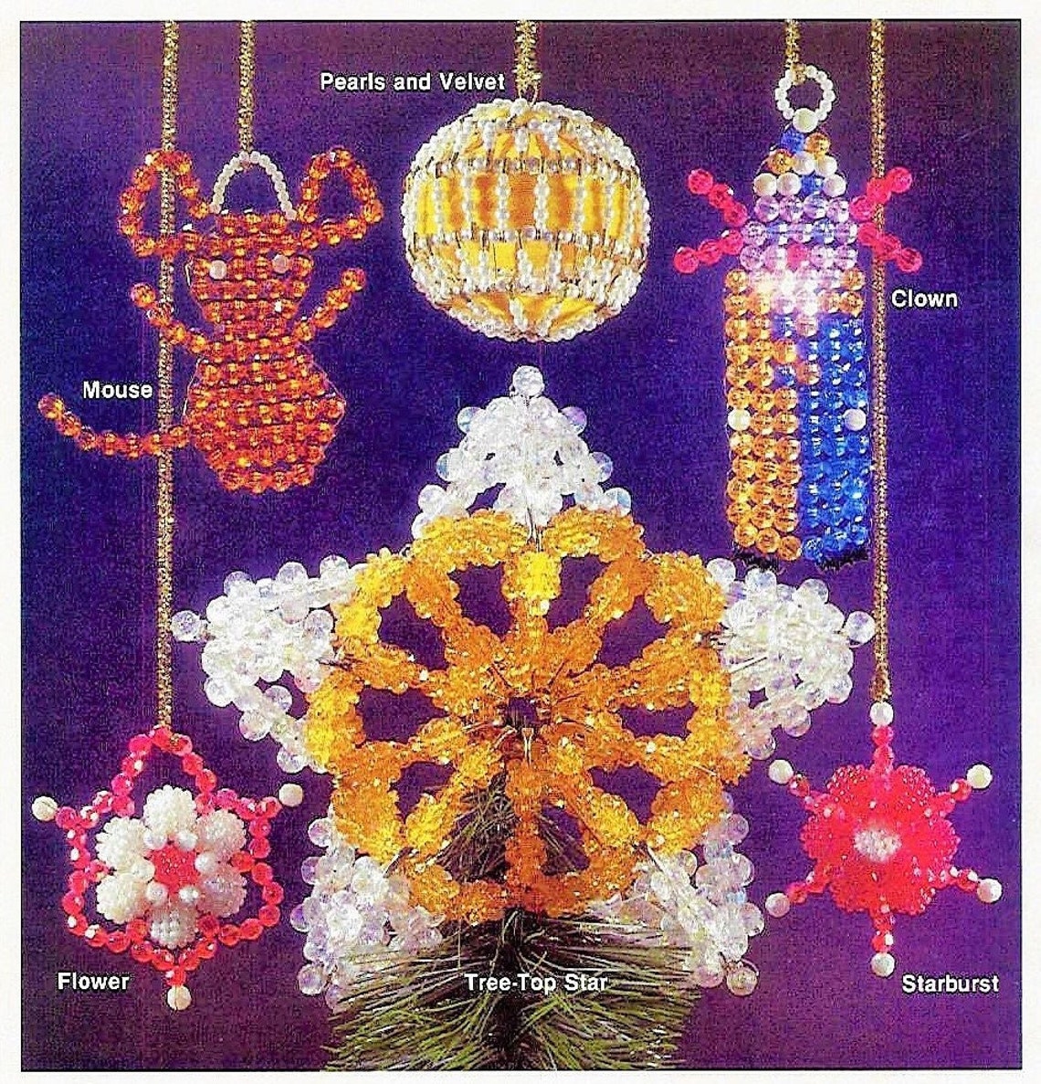 Vintage Christmas Beading Patterns Hanging Bead Ornaments Etsy