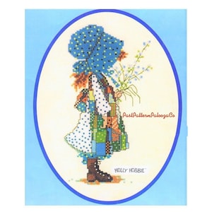 Vintage Cross Stitch Pattern Classic Holly Hobbie 1980 PDF Instant Digital Download Embroidery Sunbonnet Prairie Girl