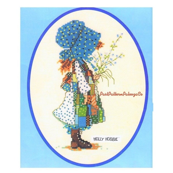 Vintage motif de point de croix classique Holly Hobbie 1980 PDF téléchargement numérique instantané broderie bonnet de soleil Prairie Girl