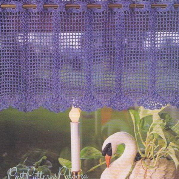 Vintage Thread Crochet Pattern Lace Window Valance Panel Curtain PDF Instant Digital Download Shell Stitch Fans