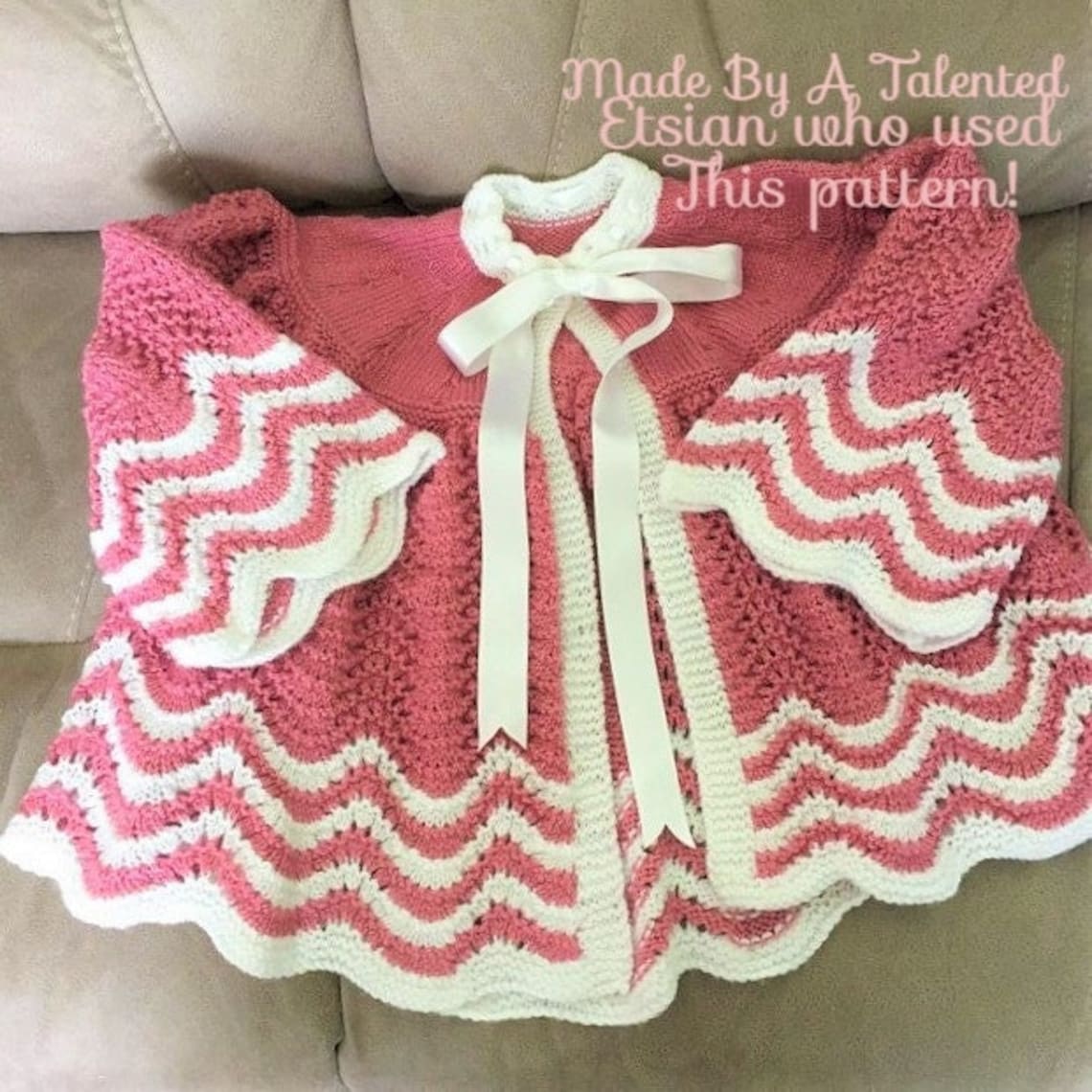 Vintage Knitting Pattern Womens Shell Stitch Bed Jacket Ripple - Etsy