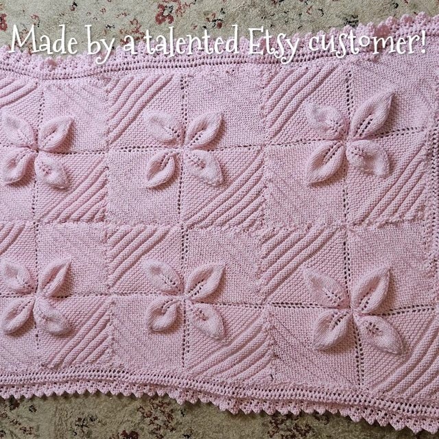 Vintage Knitting Pattern Raised Apricot Leaf Blanket Counterpane Afghan Bedspread Throw Cushion Set PDF Instant Digital Download Any Size Etsy Canada
