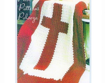 Vintage motif au crochet Sainte-Croix Afghan PDF Téléchargement numérique instantané Couverture de prière de sympathie pour le réconfort religieux 10 épaisseurs