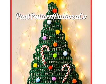 Vintage Crochet Pattern 18" Christmas Tree Wall or Door Hanging PDF Instant Digital Download