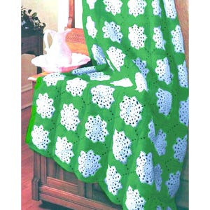 Vintage Crochet Pattern Christmas Snowflake Afghan Pattern PDF Instant Digital Download Wintery Granny Squares Holiday Throw Blanket 1