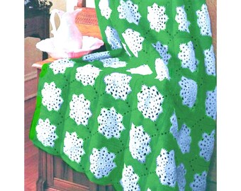Vintage Crochet Pattern Christmas Snowflake Afghan Pattern PDF Instant Digital Download Wintery Granny Squares Holiday Throw Blanket 1