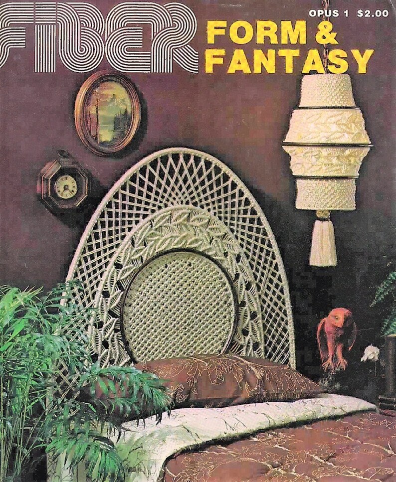 Vintage Macrame Patterns Book Fiber Form & Fantasy Opus No. 1 PDF Instant Digital Download Home Decor Wall Hangings Lamps Bed Headboard 1970 image 2
