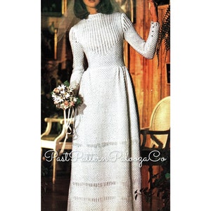 Vintage Knitting Pattern Traditional Classic Wedding Dress and Headpiece Elegant Bridal Gown PDF Instant Digital Download Retro Heirloom