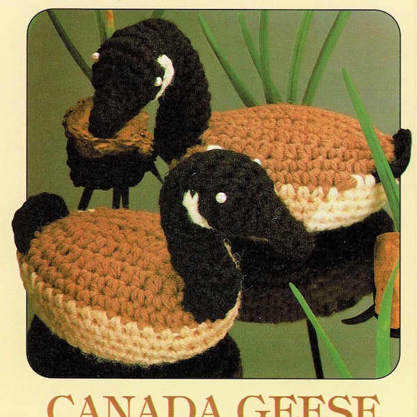 Vintage Crochet Pattern 6" Canada Goose Soap Holders or Soft Toys PDF Instant Digital Download Geese Bird Amigurumi 4 Ply