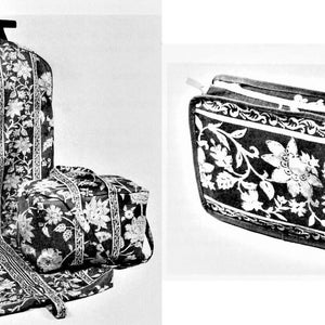 Vintage Travel Ensemble Sewing Pattern Hanging Garment Bag Tote Duffle Bag Cosmetic Case PDF Instant Digital Download Fabric Travel Trio afbeelding 2