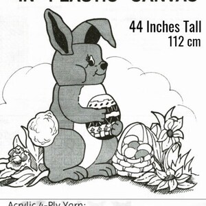 Vintage Plastic Canvas Pattern Giant 44" Large As Life Easter Bunny Front Door Stand Wall Hanging PDF Instant Digital Download Child Sized image 2