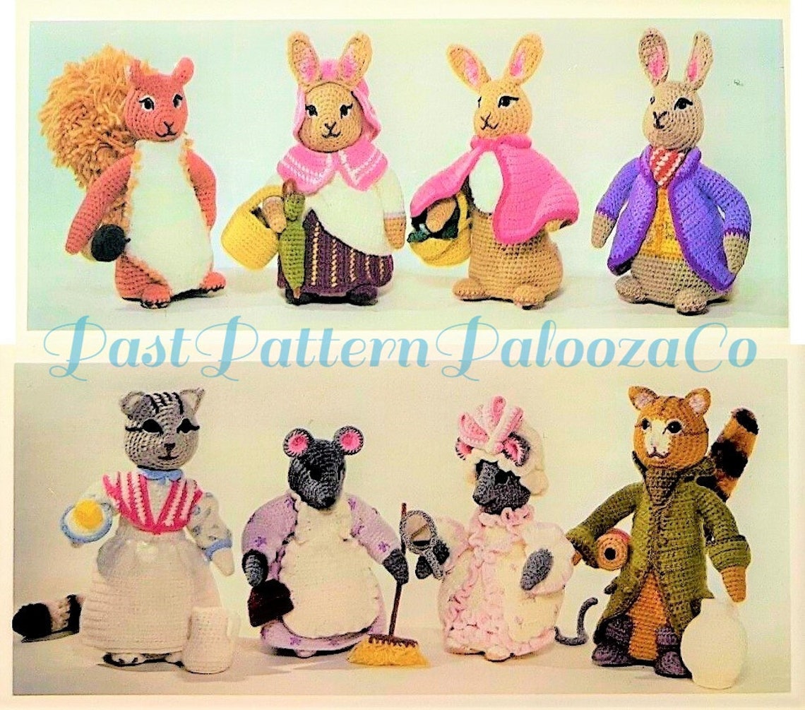 Vintage Crochet Pattern 11 Peter Rabbit and Friends Soft Toy Dolls PDF ...