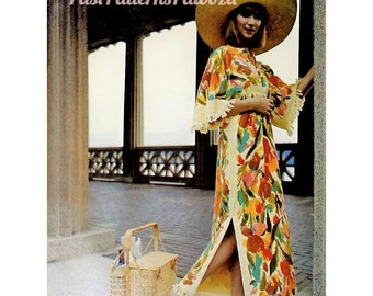 Vintage Sewing Pattern Womens Boho Bath Towel Caftan Dress PDF Instant Digital Download Retro 70s Long Towel Tunic