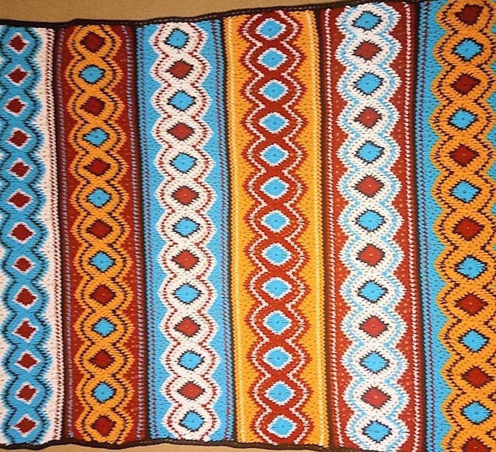 Vintage Crochet Navajo Afghan Pattern PDF Instant Digital Etsy
