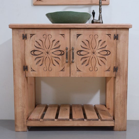Wooden Handmade Retro Bathroom Cabinet Mirror Set Bathroom Vanity Bathroom Antique Cabinet Rustic Washroom Farmhouse Decor Bathroom Storage Etsy