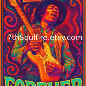 27 Forever – Psychedelic Hendrix Digital Print”