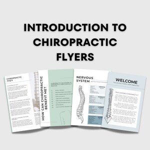 Wprowadzenie do ulotek dla pacjentów chiropraktyki | Pobierz plik PDF | Edytowalny szablon Canva | Błękity i zielenie