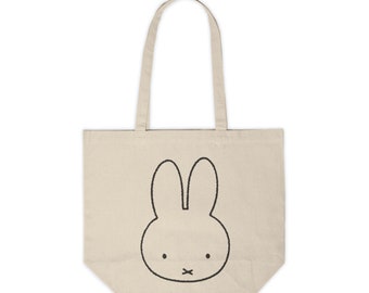 Canvas Shopping Tote Miffy inspiré | Sac inspiré de Miffy | Sac fourre-tout mignon | Sac fourre-tout lapin mignon | Sac fourre-tout minimaliste