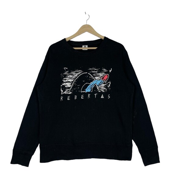Vintage Rebertas Sweatshirt Crewneck Black Pullover Jumper Size M 