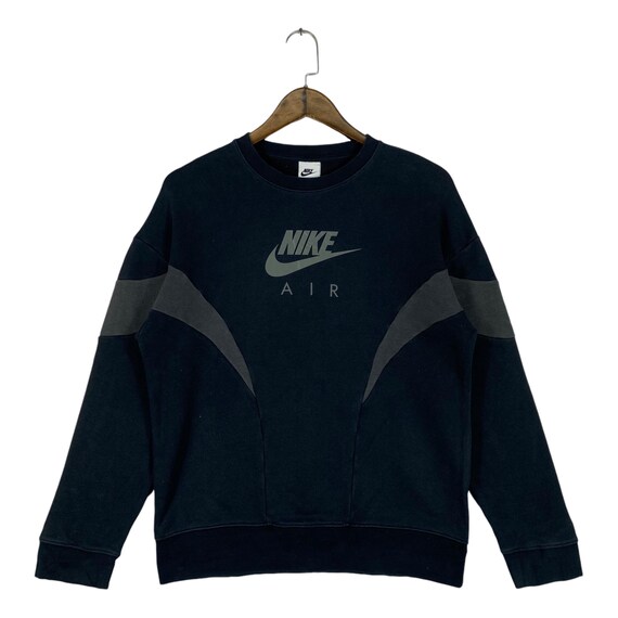 Vintage Nike Air Crewneck Sweatshirt Black Pullover Jumper Size L Etsy