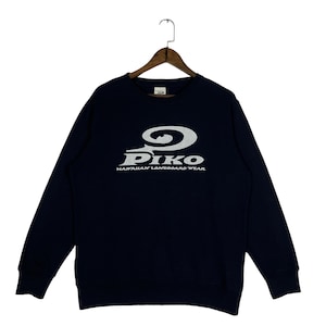 Vintage Piko Hawaiian Longboard Sweatshirt Crewneck Dark Blue Pullover Jumper Size L